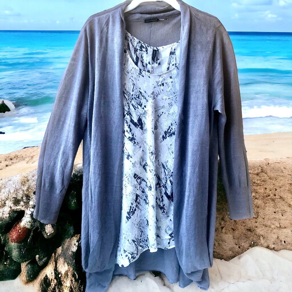 Stella Carakasi Tunic Top and Jacket Lagenlook Draped Womens XS + Small